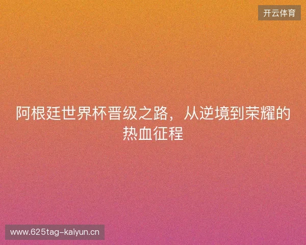 阿根廷世界杯晋级之路，从逆境到荣耀的热血征程
